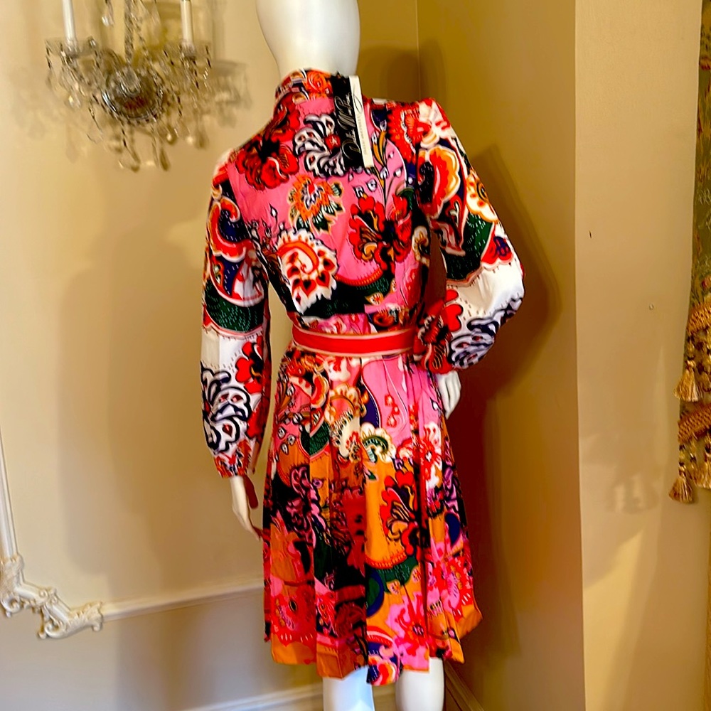 Dalia MacPhee Floral Shirtdress Shirt Style A-Line Dress Size S - Picture 6 of 14